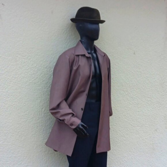 BOSS, HUGO BOSS MEN'S VINTAGE (5) BUTTON LUXURY LIGHT TRENCH COAT